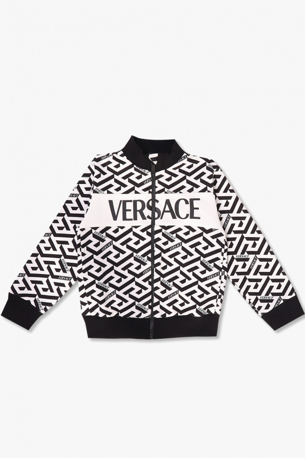 Versace Kids perforated panel cotton shirt