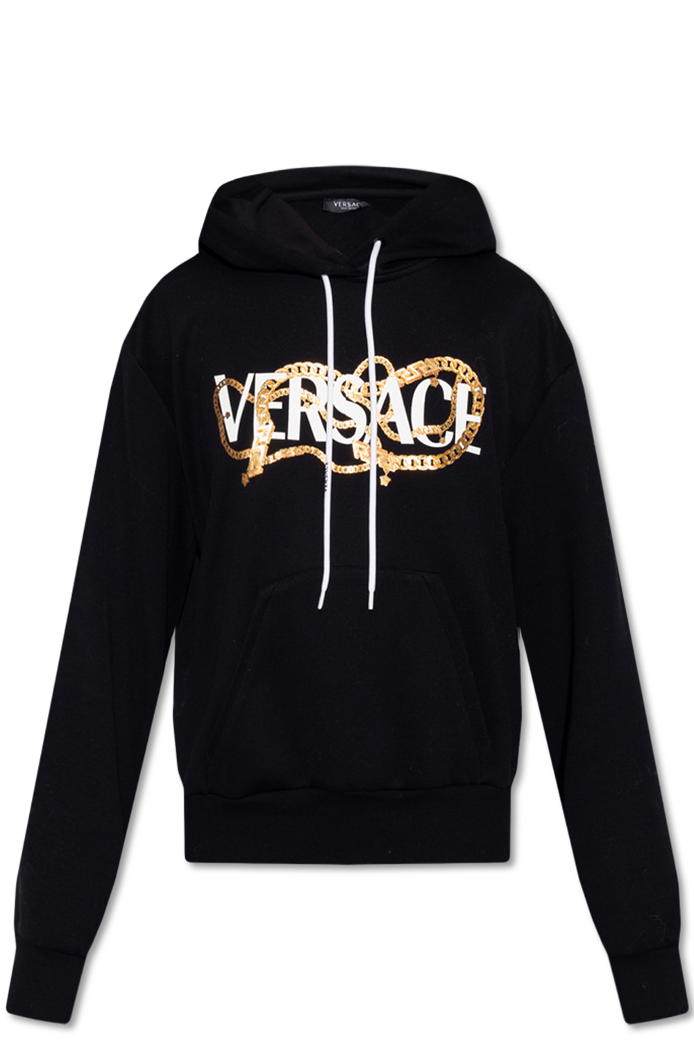 Versace Cotton T-shirt With Holographic Logo Print