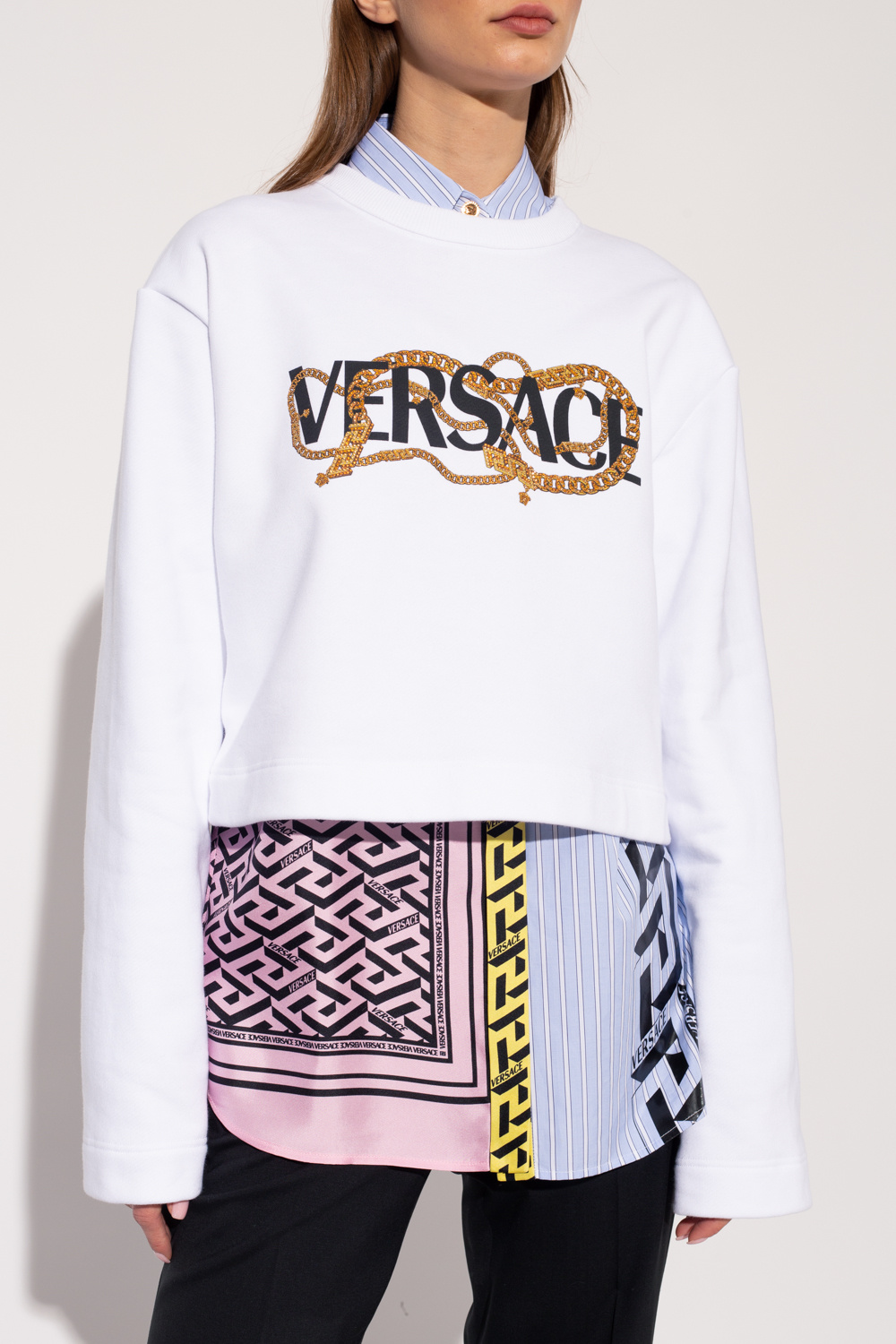 Versace Top T-shirt Bluzka Silk