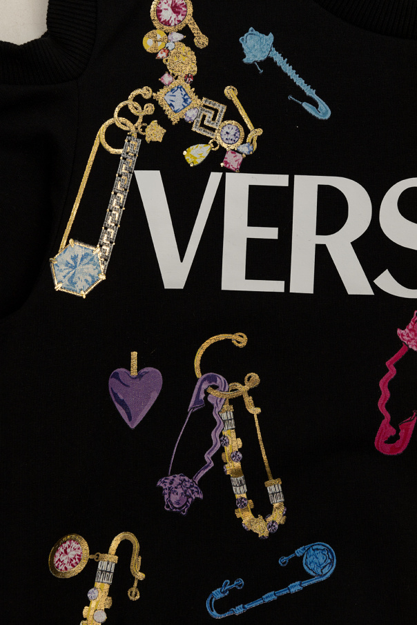 Versace Kids tonal logo-pattern short-sleeved shirt
