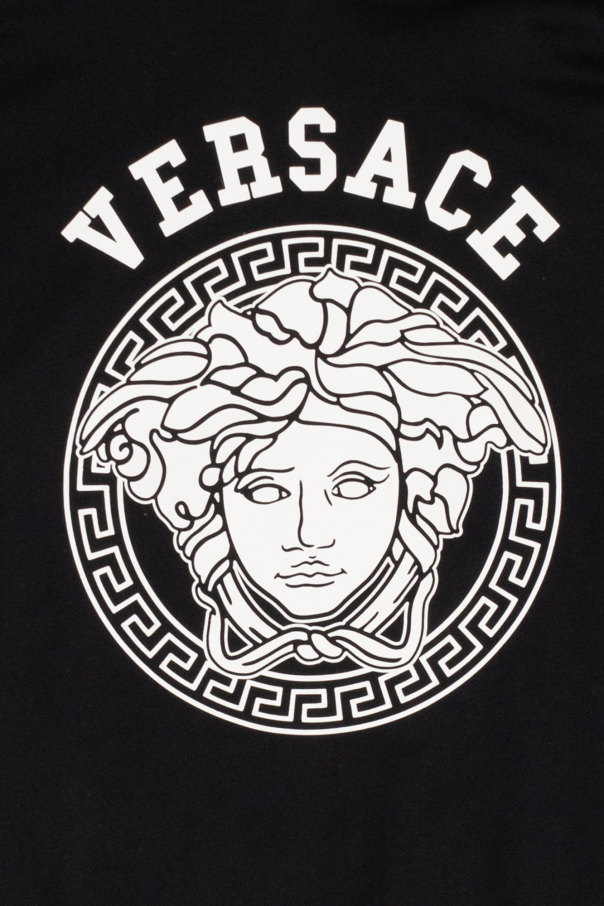 Versace Kids Bianco Hoodie with logo