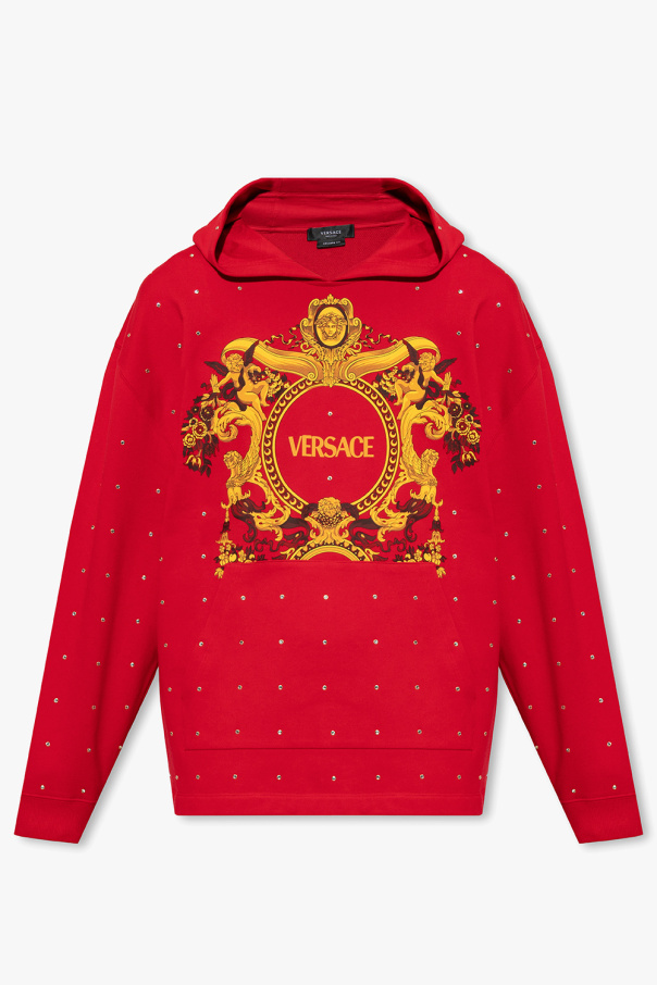 Versace Cotton hoodie with Baroque motif