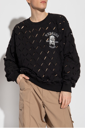 Versace ETRO logo-embroidered geometric-print shirt