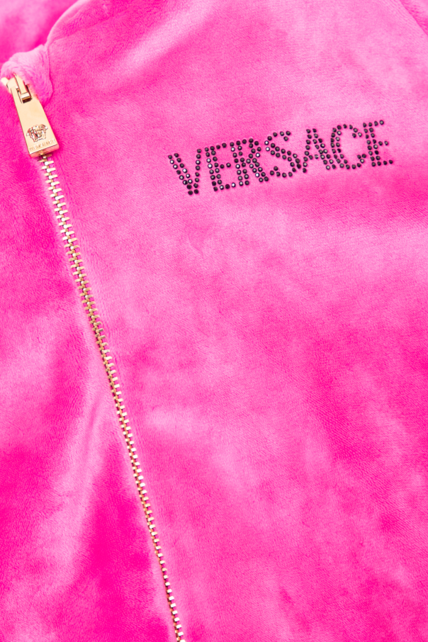 Versace Kids Velvet shawl-lapel hoodie