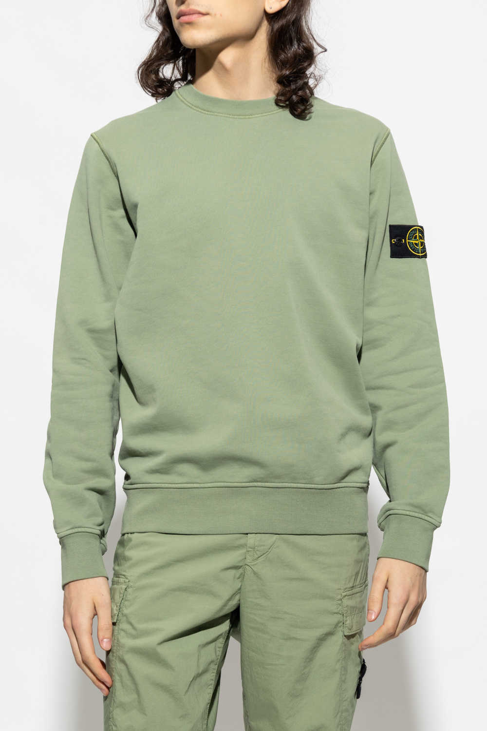 Stone Island preto sweatshirt with logo