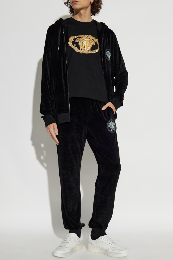 Versace Velvet sweatshirt with a shimmering applique