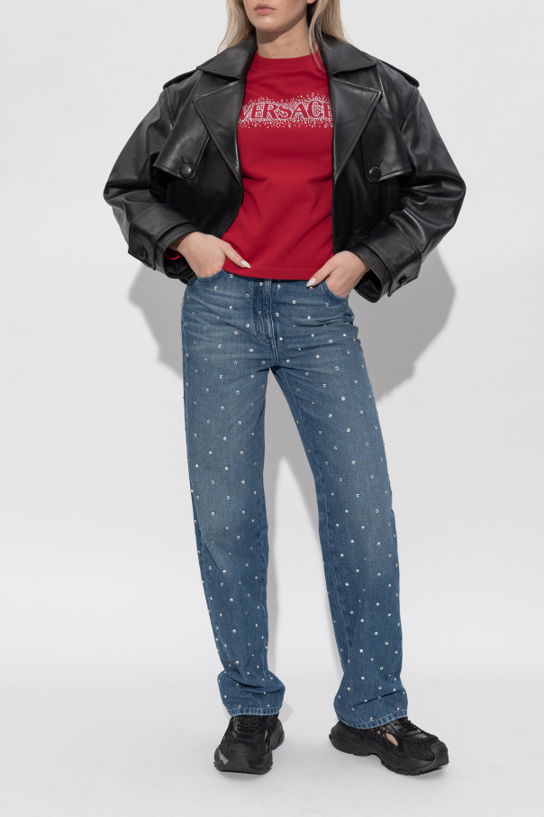 Versace Sweatshirt mit glänzenden Kristallen