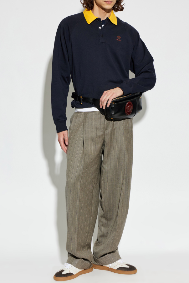 Versace Cotton polo shirt with embroidered logo