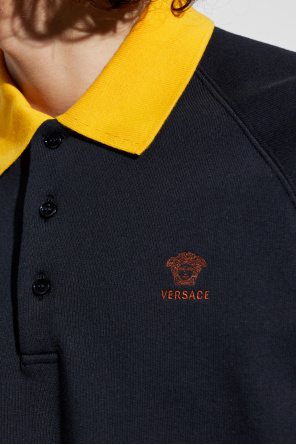 Versace Cotton polo shirt with embroidered logo