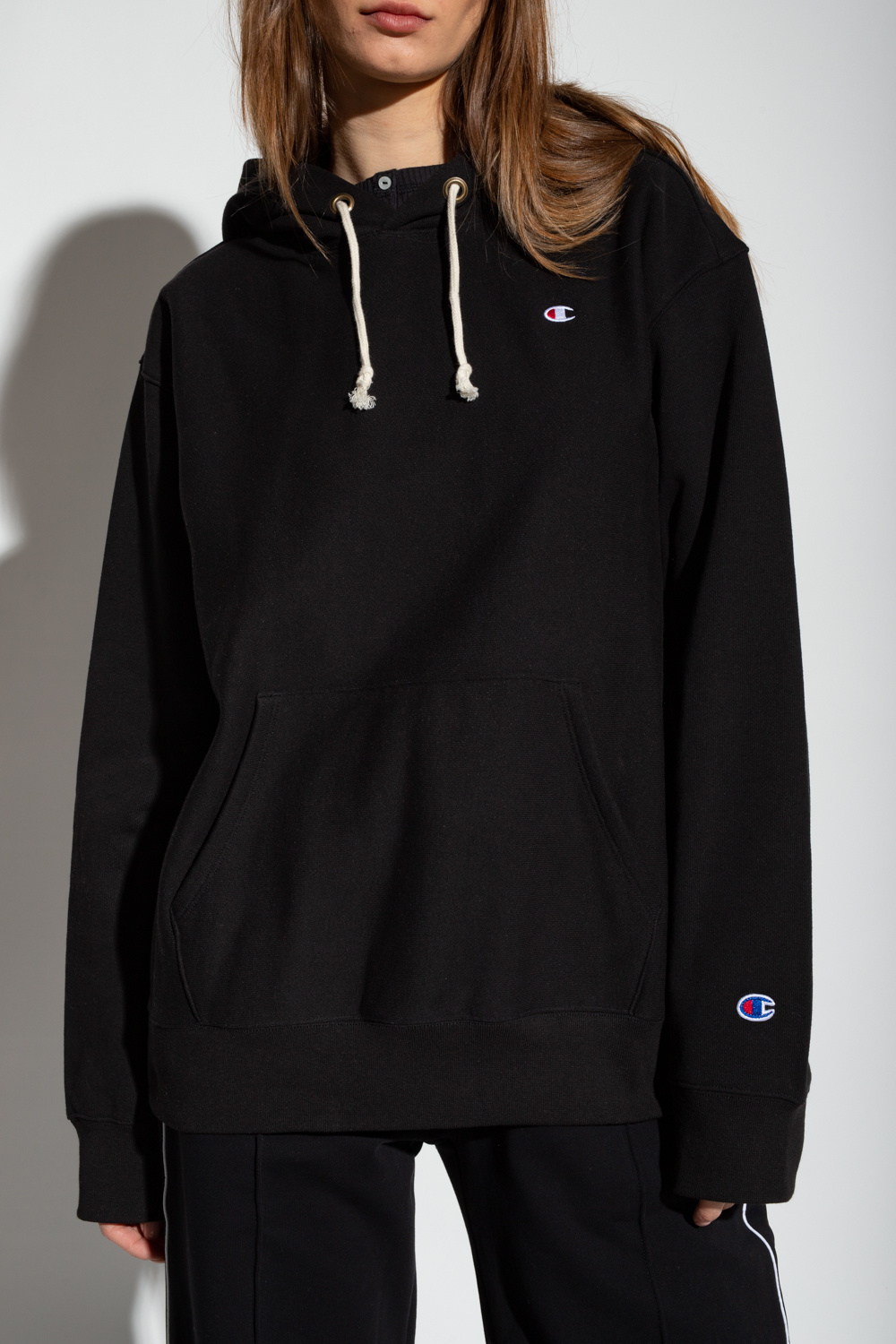 Champion Logo Showcases hoodie