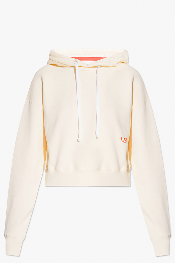 Victoria Beckham Cropped hoodie with logo