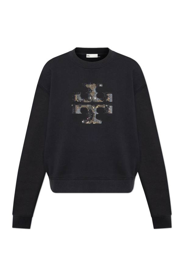 Tory Burch Sweatshirt with logo finished with shimmering sequins