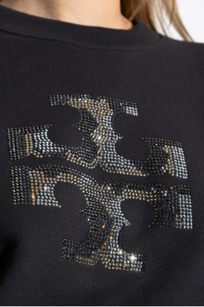 Tory Burch Sweatshirt with logo finished with shimmering sequins