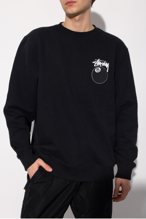 Stussy Whistles Biały T-shirt z podwójnym wykończeniem