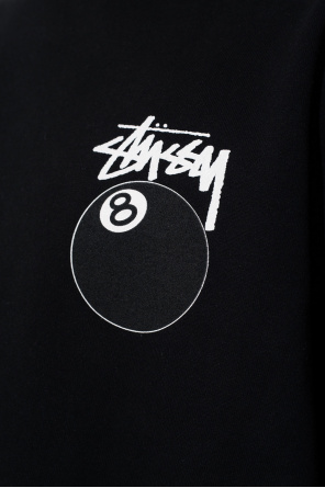 Stussy Whistles Biały T-shirt z podwójnym wykończeniem