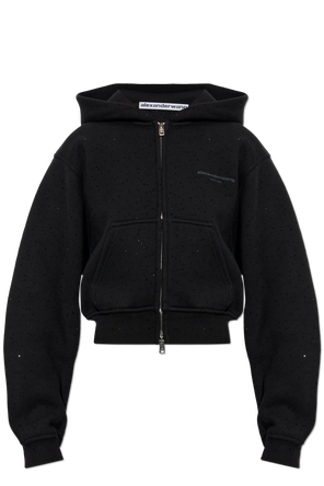 Black sequin zip-up hoodie