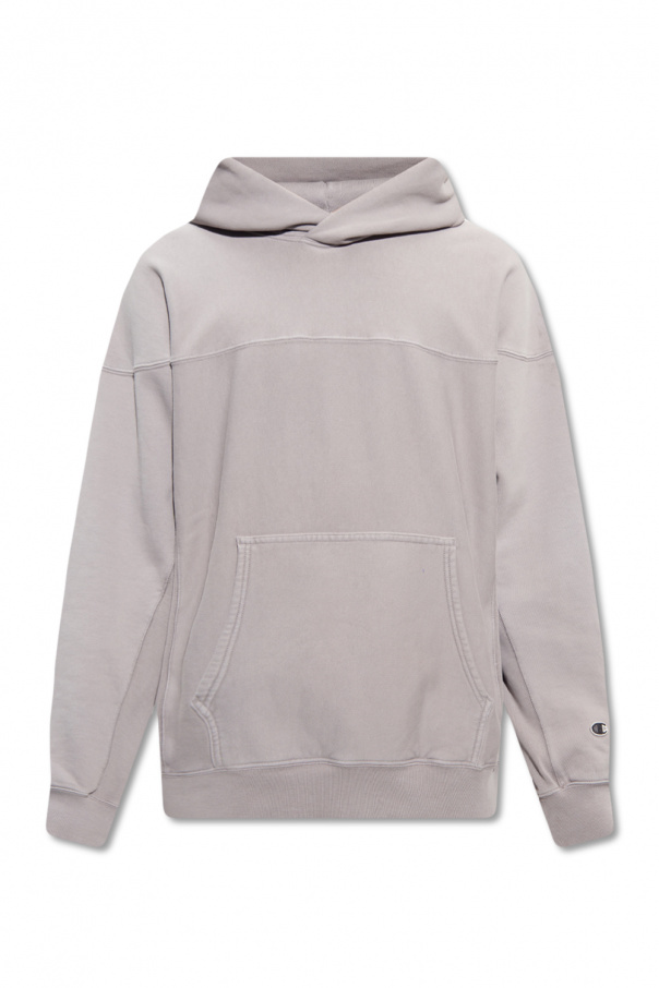 Champion hoodie Silver with logo patch
