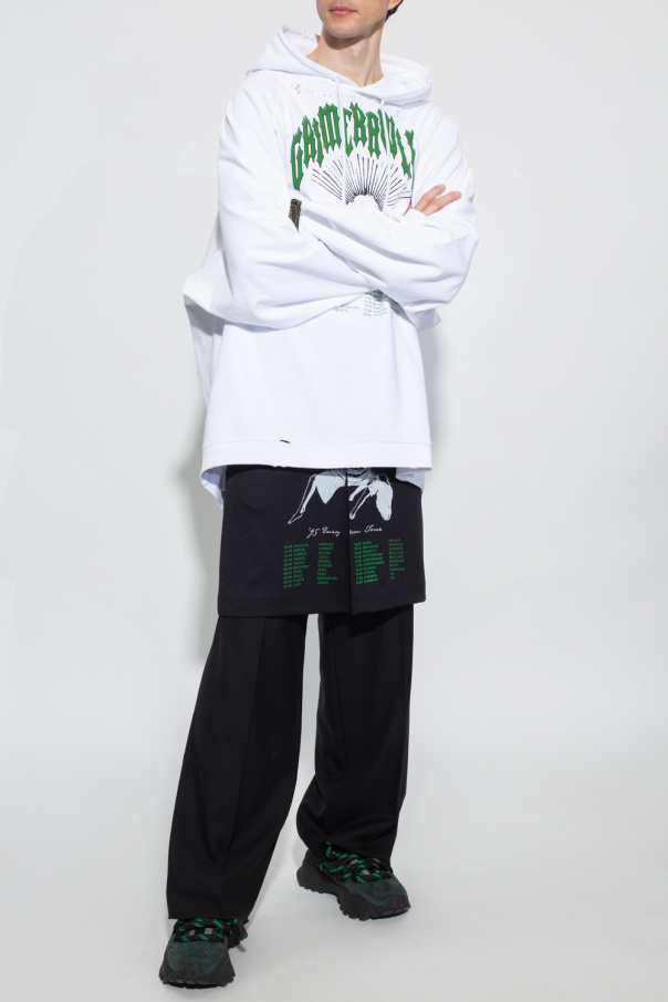 Raf Simons Oversize logo-tape hoodie