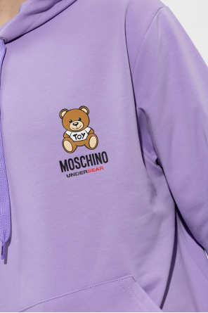 Moschino Tommy Jeans Blå kort sweatshirt med v-ringning och logga framtill