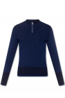 Check Detail Wool Cashmere Sweater