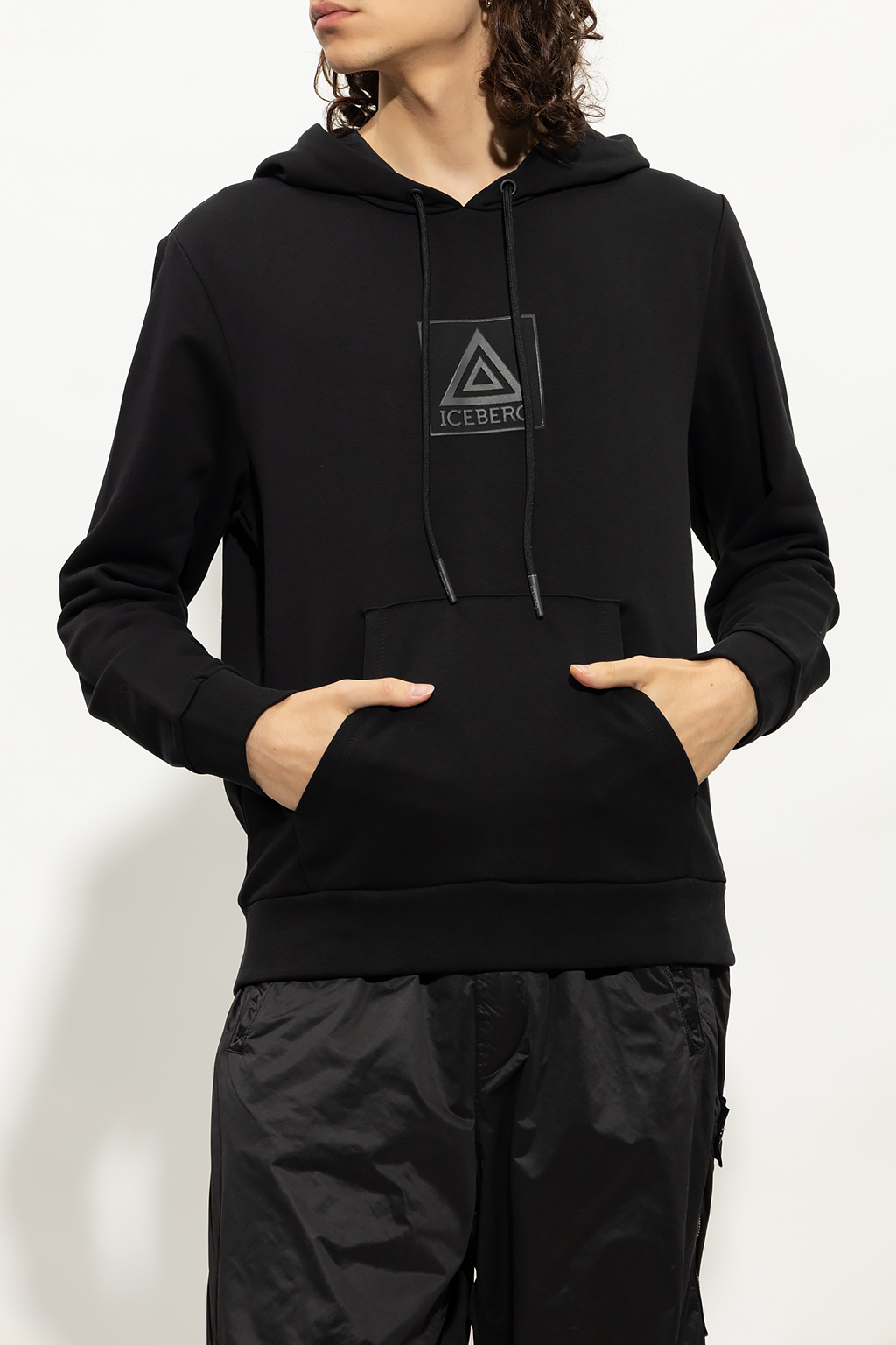 Iceberg Hoodie with logo print