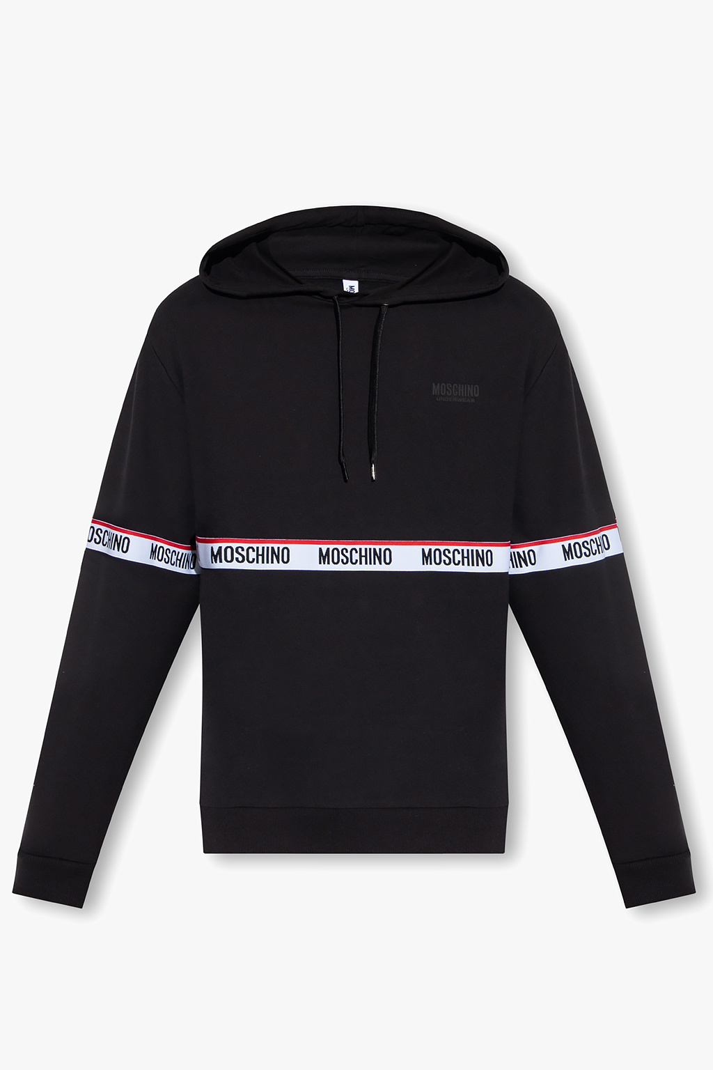 Moschino logo print pullover hoodie - Black