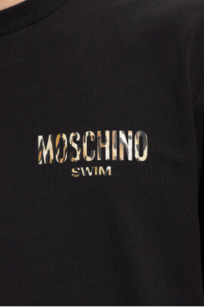 Moschino embroidered-logo detail shirt Blu