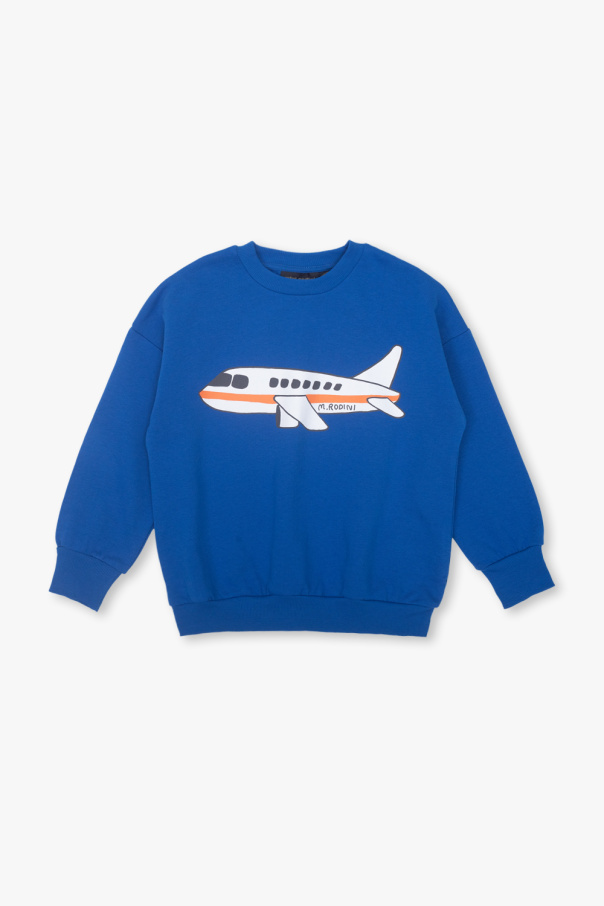 Mini Rodini Rosa Sweatshirt with motif of airplane