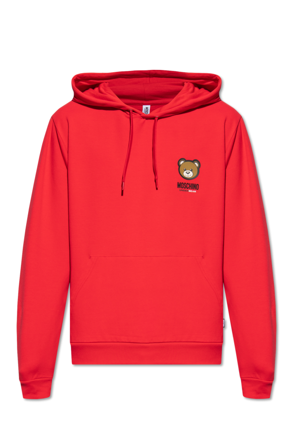Moschino logo-print cotton hoodie - Neutrals