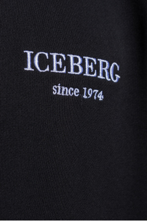 Iceberg T-shirt Salomon Cotton Logo preto logo branco