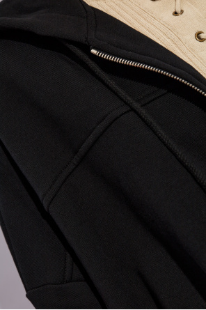 Dries Van Noten Zip-up lace-panel hoodie