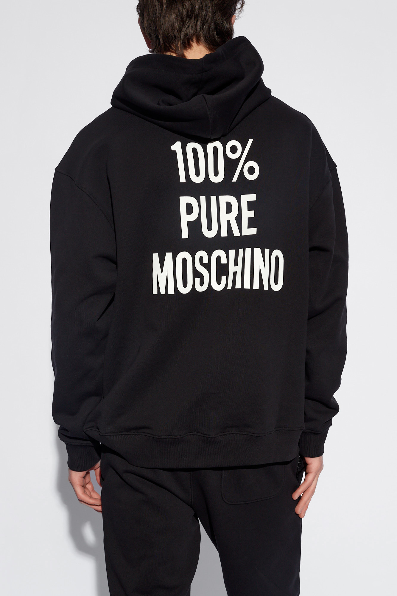 Moschino Logo-printed slogan-print hoodie