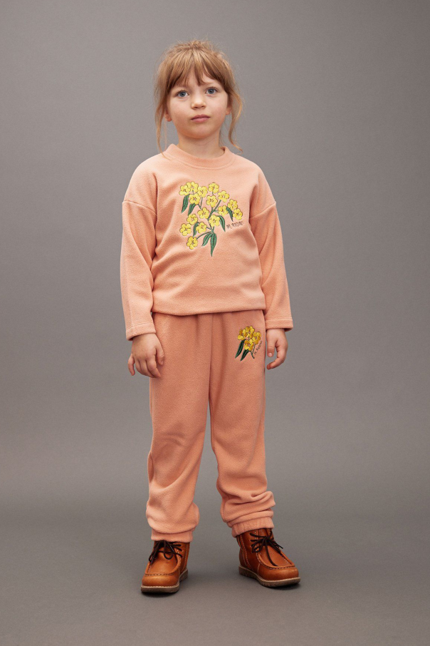 Mini Rodini Fleece sweatshirt with floral motif