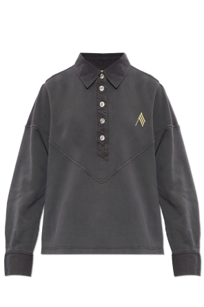 Oversize long-sleeve polo