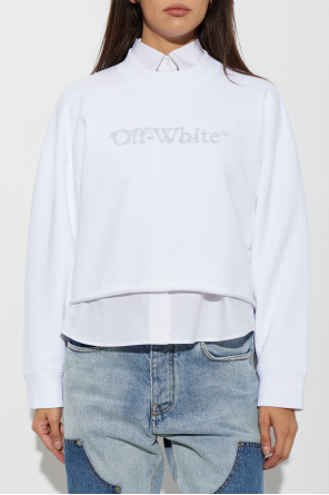 Off-White Krátka mikina so surovým zakončením