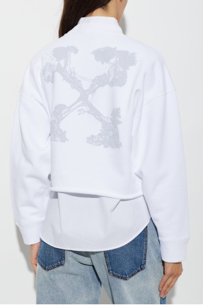 Off-White Krátka mikina so surovým zakončením