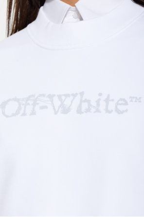 Off-White Krátka mikina so surovým zakončením