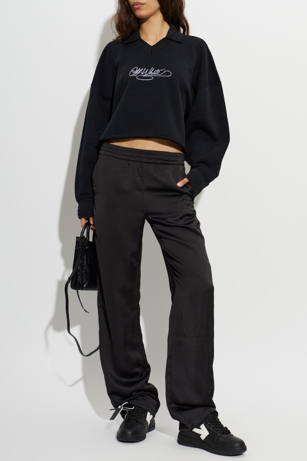 Off-White Oversize mikina s výstrihom do V