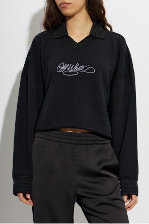 Off-White Oversize mikina s výstrihom do V