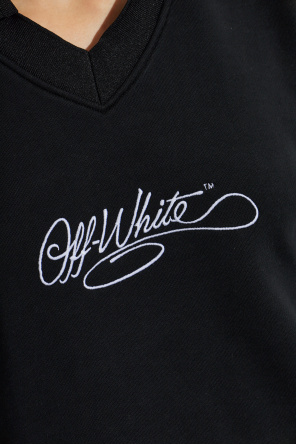 Off-White Oversize mikina s výstrihom do V