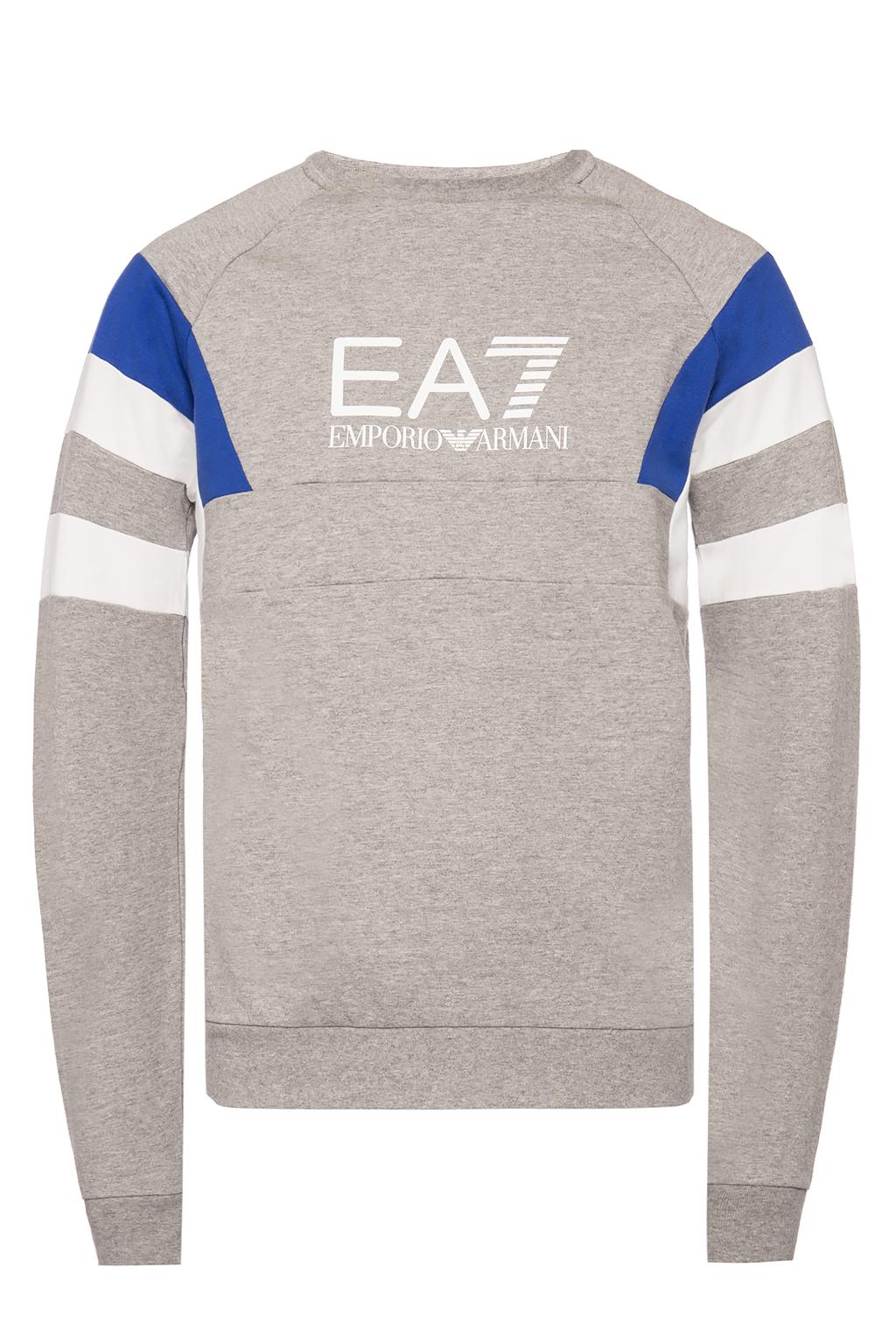 emporio armani crew neck logo sweatshirt grey