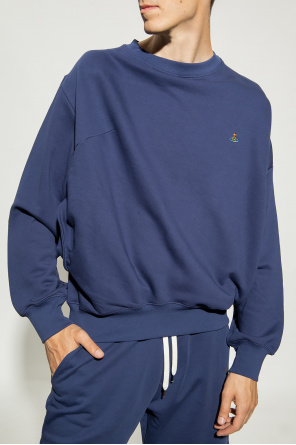 Vivienne Westwood Schwarzes Rundhals-Sweatshirt aus einer weichen Premium-Baumwollmischung und hat ein gesticktes