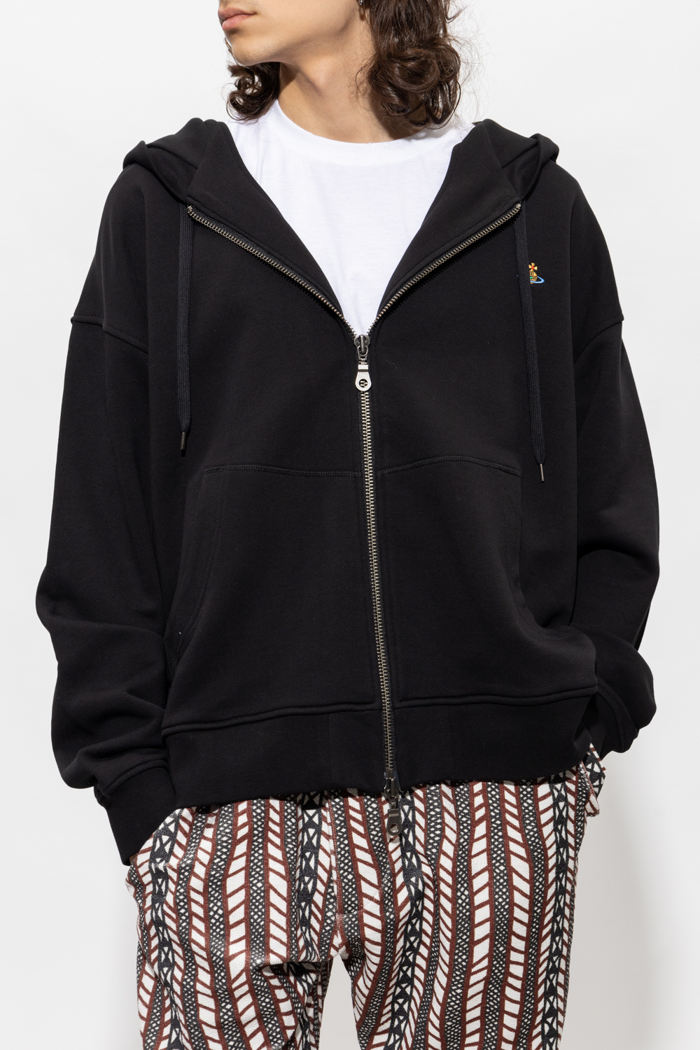 Vivienne Westwood Zip-up ribbed-knit hoodie