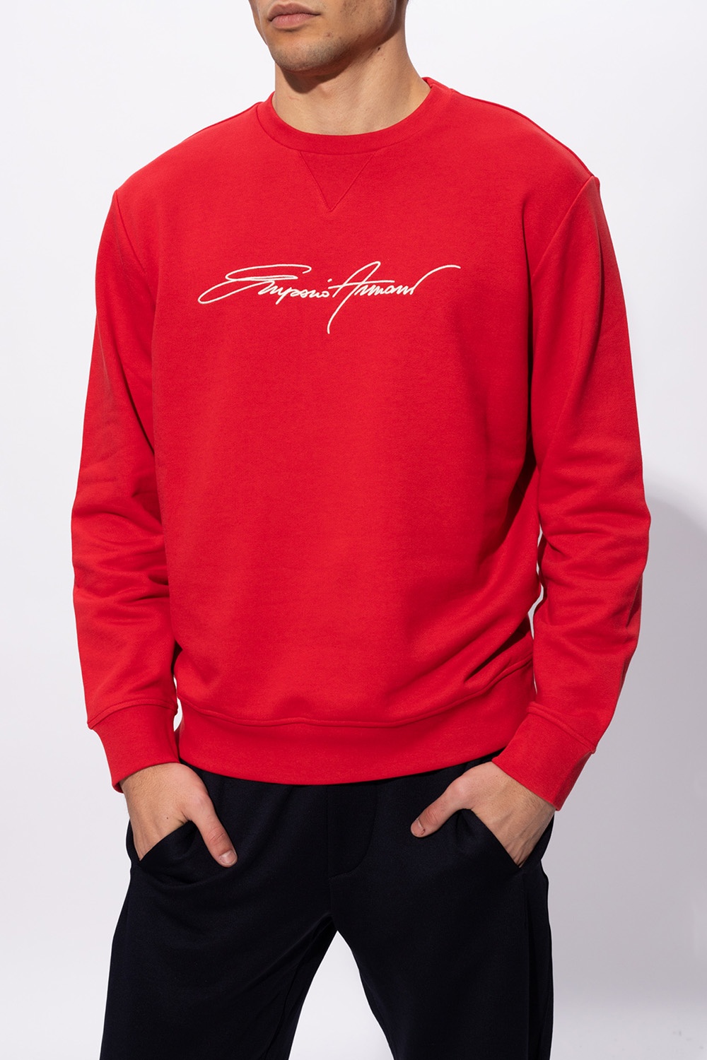 Red Sweatshirt with logo Emporio Armani - Vitkac France