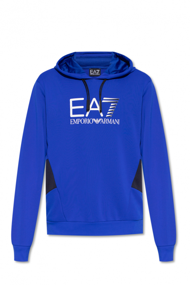 EA7 Emporio Armani Emporio Armani Kids logo-print denim bucket hat Blau