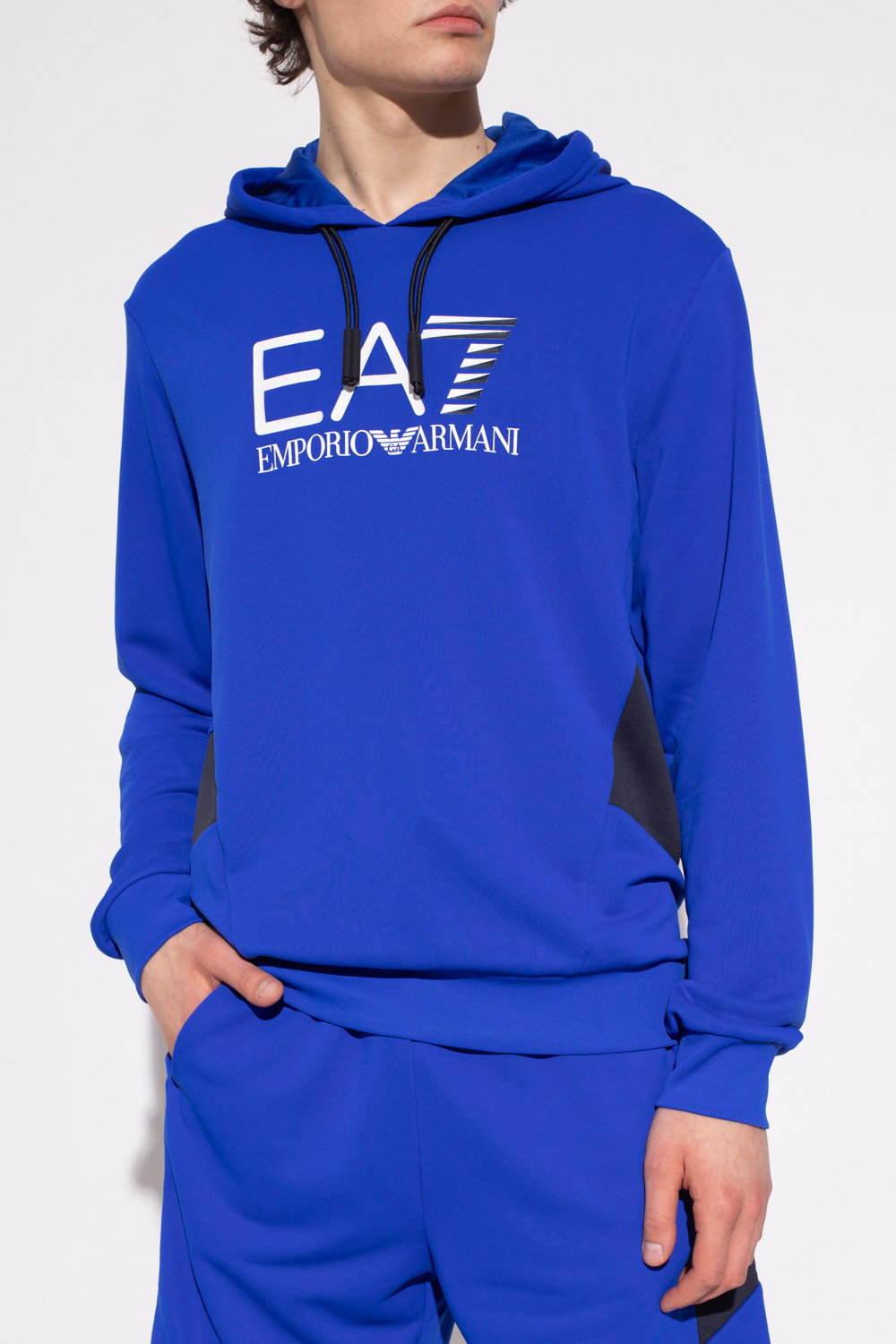 EA7 Emporio Armani Emporio Armani Loungewear Lot de 2 t-shirts col V confort avec logo Blanc et bleu marine