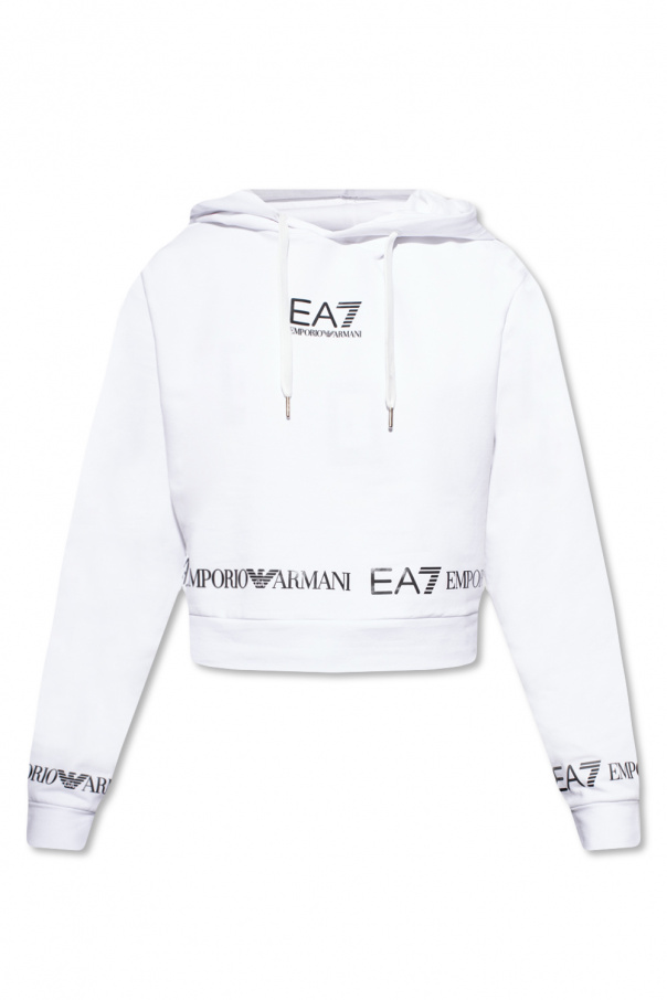 Emporio Armani Kids logo-patch zipped hoodie Cropped hoodie