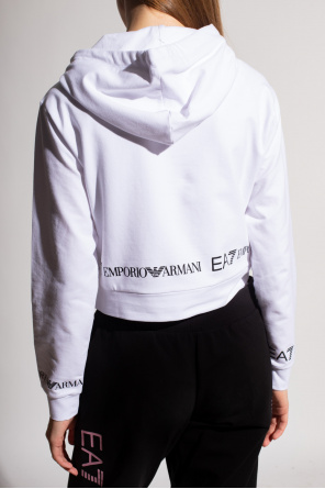 Emporio Armani Kids logo-patch zipped hoodie Cropped hoodie