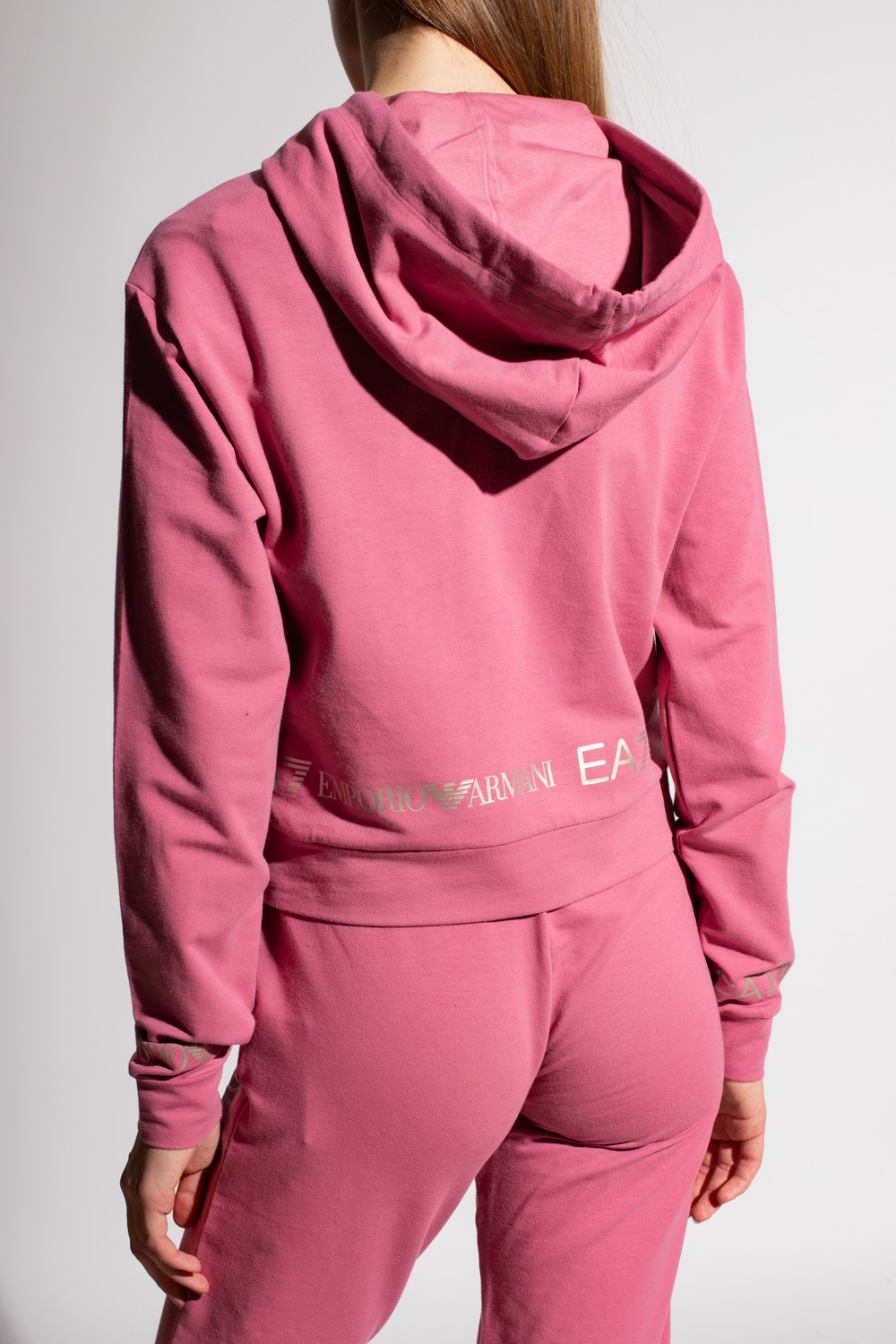 EA7 Emporio armani Periwinkl Cropped hoodie