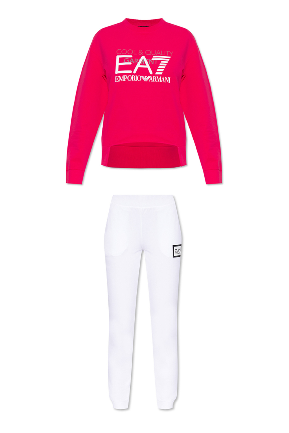 Emporio Armani Kids Decke mit Logo-Print Weiß Sweatshirt & sweatpants set